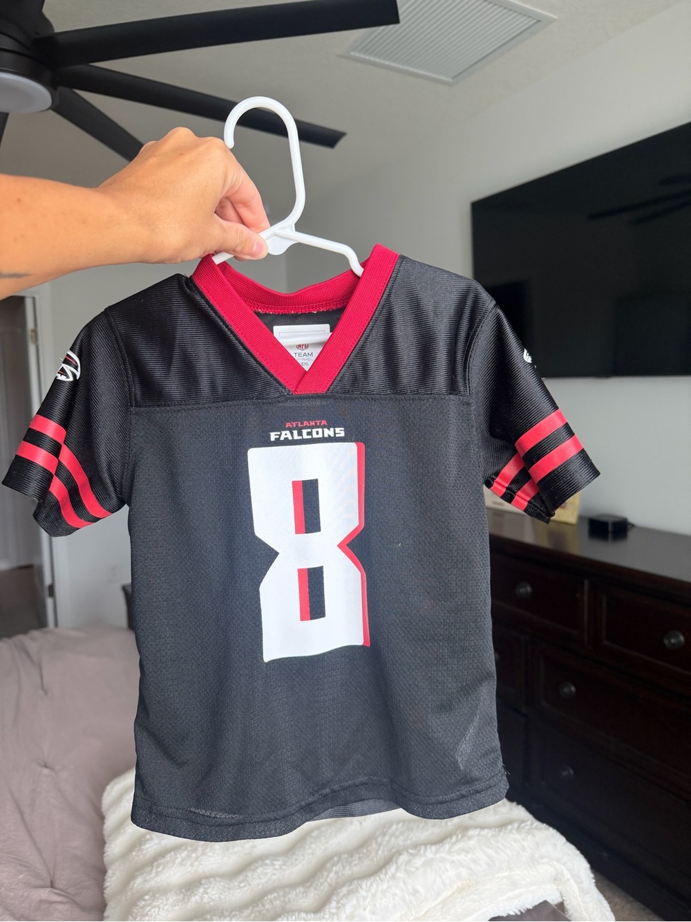 NFL Atlanta Falcons Kids Black and Red #8 Jersey